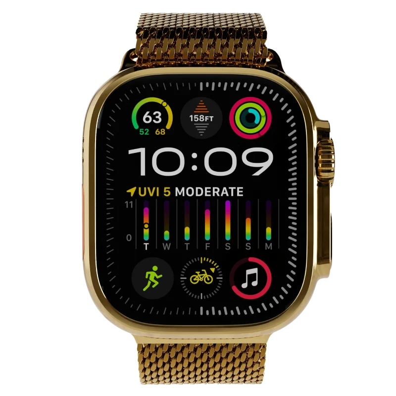 Ultra Watch 2 Titanium Milanese Loop 24k Gold Customize